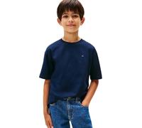 Tommy Hilfiger Jungen T-Shirt Kurzarm Essential Archive aus Baumwolle, Blau (Dark Night Navy), 8 Jahre