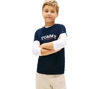 Tommy Hilfiger Jungen T-Shirt Kurzarm Monogram Graphic aus Baumwolle, Blau (Dark Night Navy), 5 Jahre