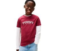 Tommy Hilfiger Jungen T-Shirt Kurzarm Monotype Print Graphic mit Rundhalsausschnitt, Rot (Rich Cherry), 4 Jahre