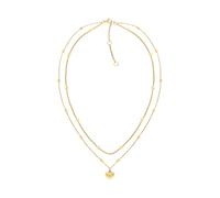 Kette mit Anhänger TOMMY HILFIGER "LAYERED", gelbgoldfarben, rot, blau, weiß, Halsketten, Damen, Edelstahl, L: 45,5 B: 2mm, B:2mm (45676942-0) gelbgoldfarben, rot, blau, weiß