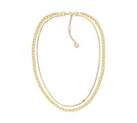 Edelstahlkette TOMMY HILFIGER "LAYERING SETS", gold (gelbgoldfarben, rot, weiß, blau), Halsketten, Damen, Edelstahl, L: 41 B: 5mm, Edelstahlkette, Emaille (94217414-0) gelbgoldfarben, rot, weiß, blau