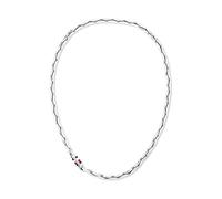 Gliederkette TOMMY HILFIGER "MEN'S CHAIN", silber (edelstahlfarben, rot, weiß, blau), Halsketten, Herren, Edelstahl, L: 51 B: 6mm, Gliederkette, Emaille, B:6mm (41987922-0) edelstahlfarben, rot, weiß,
