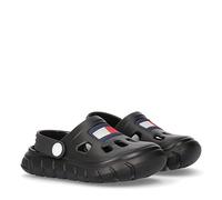 Tommy Hilfiger Kinder Flag Comfy Sandal - Clogs Bade-Latschen Haus-Schuhe Strand, Farbe:Schwarz, Schuhe NEU:EU26/27