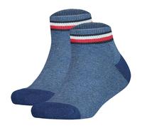 TOMMY HILFIGER Kinder Quarter-Socken, 2er Pack - ICONIC SPORTS, Frottee-Sohle Blau 39-42