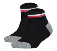 TOMMY HILFIGER Kinder Quarter-Socken, 2er Pack - ICONIC SPORTS, Frottee-Sohle Schwarz / 35-38 35-38 Schwarz