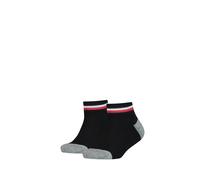 TOMMY HILFIGER Kinder Quarter-Socken im Pack - ICONIC SPORTS, Frottee-Sohle Schwarz 39-42 4er Pack (2x2P)