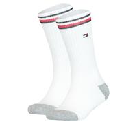 TOMMY HILFIGER Kinder Socken, 2er Pack - ICONIC SPORTS, Frottee-Sohle, 27-42 Weiß 27-30