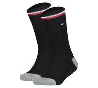 TOMMY HILFIGER Kinder Socken im Pack - ICONIC SPORTS, Vorteilspack, Frottee-Sohle, 27-42 Schwarz 27-30 2er Pack (1x2P)