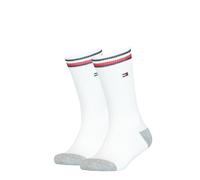 TOMMY HILFIGER Kinder Socken, 2er Pack - ICONIC SPORTS, Frottee-Sohle, 27-42 Weiß 31-34