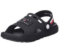 Tommy Hilfiger Kinder Stripes Comfy Sandalen - Clogs Bade-Latschen Haus-Schuhe, Farbe:Schwarz, Schuhe NEU:EU 34