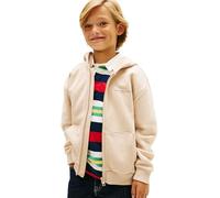 Tommy Hilfiger Kinder Unisex Hoodie mit Reißverschluss Mini Corp und Rippstrick-Saum, Beige (Classic Beige), 6 Jahre