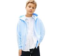 Tommy Hilfiger Kinder Unisex Hoodie mit Reißverschluss Mini Corp und Rippstrick-Saum, Blau (Sweet Blue), 14 Jahre