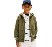 Tommy Hilfiger Kinder Unisex Hoodie mit Reißverschluss Mini Corp und Rippstrick-Saum, Grün (Battle Green), 16 Jahre
