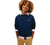 Sweatshirt TOMMY HILFIGER, Mädchen, Gr. 4 (104), schwarz night navy, Sweatware, Obermaterial: 80% Baumwolle, 20% Polyester, unifarben, regular fit normal, Rundhals, eingesetzt Bündchen, Sweatshirts Sw