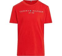 Tommy Hilfiger Kinder Unisex T-Shirt Kurzarm Essential Tee Rundhalsausschnitt, Rot (Deep Crimson), 3 Jahre