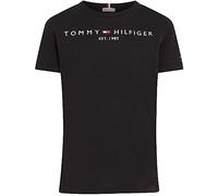 Tommy Hilfiger Kinder Unisex T-Shirt Kurzarm Essential Tee Rundhalsausschnitt, Schwarz (Black), 14 Jahre