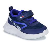 Sneaker TOMMY HILFIGER Gr. 27, navy royalblau, Kinder, Polyester, Synthetik, Schuhe, Slip-On Sneaker, Klettschuh mit großem Logoschriftzug (29812957-27) navy royalblau
