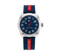 Quarzuhr TOMMY HILFIGER "KIDS", bunt (dunkelblau, rot), Armbanduhren, Kinder, Quarzuhr, Armbanduhr, Kinderuhr, analog, Silikonarmband, Geschenkidee (74790720-0) dunkelblau, rot
