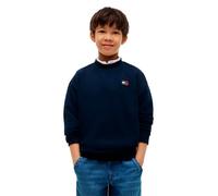 Sweatshirt TOMMY HILFIGER, Mädchen, Gr. 10 (140), blau (schwarz night navy), Sweatware, Obermaterial: 100% Baumwolle, unifarben, regular fit normal, Rundhals, Bündchen, Sweatshirts Sweatshirt, Rundhal