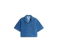 Tommy Hilfiger - Kurzärmeliges Chambray-Hemd im Cropped Boxy-Fit blau - Gr. - XS