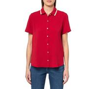 Tommy Hilfiger Kurzärmeliges Damen-Shirt mit Knopfleiste, Chili Pepper, Klein