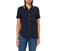 Tommy Hilfiger Kurzärmeliges Damen-Shirt mit Knopfleiste, Kapitän des Himmels (Sky Captain), Mittel