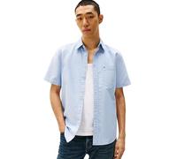 Tommy Hilfiger Kurzärmeliges Oxford-Hemd mit normaler Passform für Herren mit Knopfleiste, Hemd, blau, L