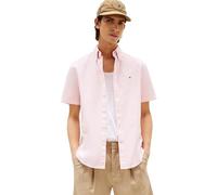 Tommy Hilfiger Kurzärmeliges Oxford-Hemd mit normaler Passform für Herren mit Knopfleiste, Rosa Lilie, XXL