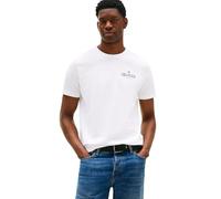 Tommy Hilfiger Kurzärmeliges T-Shirt für Herren aus Baumwolle mit gesticktem Stack-Logo, Weiss/opulenter Garten, XX-Large