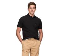 Tommy Hilfiger Kurzarm-Poloshirts für Herren in klassischer Passform mit Stretch und Bio-Piqué-Baumwolle, Schwarz, Mittel