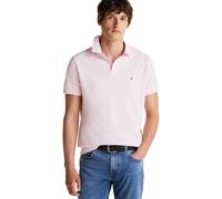 Tommy Hilfiger Kurzarm-Poloshirts für Herren in klassischer Passform mit Stretch und Bio-Piqué-Baumwolle, Helles Pink, Klein