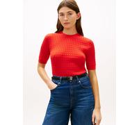Tommy Hilfiger Kurzarm-Pullover Damen Baumwolle rot, M