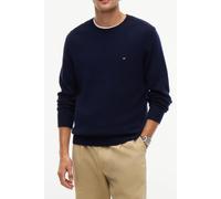 Rundhalspullover TOMMY HILFIGER "LAMBSWOOL CREW NECK", Herren, Gr. M, blau (navy blau), Strick, Obermaterial: 100% Wolle, unifarben, regular fit normal, Rundhals, Rippbündchen, Pullover Rundhalspullov