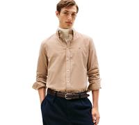 Tommy Hilfiger Langärmeliges Cordhemd mit normaler Passform für Herren mit Knopfleiste, Coastal Taupe, L