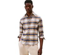 Tommy Hilfiger Langärmeliges Herrenhemd mit Knopfleiste und Schottenkaro, Normale Passform, Safari Canvas/Karo, Mittel
