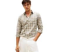 Tommy Hilfiger Langärmeliges Oxford-Hemd, Normale Passform, Herrenhemden, Button-Down-Shirts, auch erhältlich in Big und Tall, Coastal Taupe/Karo, XL