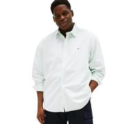 Tommy Hilfiger Langärmeliges Oxford-Hemd, Normale Passform, Herrenhemden, Button-Down-Shirts, auch erhältlich in Big und Tall, Fort Green/White, Mittel