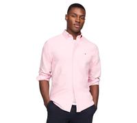 Tommy Hilfiger Langärmeliges Oxford-Hemd, Normale Passform, Herrenhemden, Button-Down-Shirts, auch erhältlich in Big und Tall, Klassisches Pink, XL
