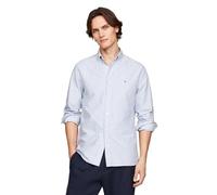 Tommy Hilfiger Langärmeliges Oxford-Hemd, Normale Passform, Herrenhemden, Button-Down-Shirts, auch erhältlich in Big und Tall, Shirt blau/weiß, XL