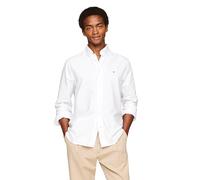Tommy Hilfiger Langärmeliges Oxford-Hemd, Normale Passform, Herrenhemden, Button-Down-Shirts, auch erhältlich in Big und Tall, Optisches Weiß, Klein