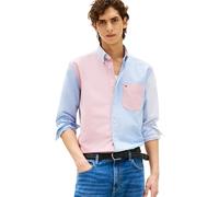 Tommy Hilfiger Langärmeliges Oxford-Hemd, Normale Passform, Herrenhemden, Button-Down-Shirts, auch erhältlich in Big und Tall, Shirt Blue/Multi, XL