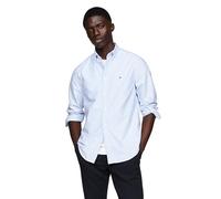 Tommy Hilfiger Langärmeliges Oxford-Hemd, Normale Passform, Herrenhemden, Button-Down-Shirts, auch erhältlich in Big und Tall, Cloudy Blue/White, XX-Large