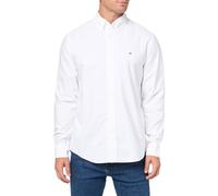 Tommy Hilfiger Langärmeliges Oxford-Hemd, Normale Passform, Herrenhemden, Button-Down-Shirts, auch erhältlich in Big und Tall, Optisches Weiß, XX-Large