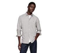 Tommy Hilfiger Langarm-Popeline-Hemden, Normale Passform, Herrenhemden, Button-Down-Shirts, auch erhältlich in Big und Tall, Armeegrün/Optic White, XX-Large