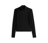 Langarmshirt TOMMY JEANS "TJW ESSENTIAL MOCK NECK" Gr. S (36), schwarz (black) Damen Shirts (67306810-S) black