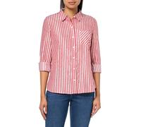 Tommy Hilfiger Langes Damenhemd mit Kragen, Knopfleiste und Rolllaschen-Ärmeln, Chili-Pfeffer/Gold, XX-Large