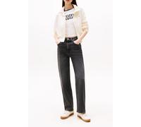 Straight-Jeans TOMMY JEANS "Layla High Rise Slim Straight", Damen, Gr. 27, Länge 30, schwarz, Denim/Jeans, Obermaterial: 99% Baumwolle, 1% Elasthan, unifarben, casual, slim fit knöchellang, Jeans, in 