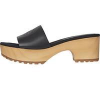 Tommy Hilfiger Leder Clogs Sandalen Sandaletten Pantoletten Schuhe (Bds Black, eu_Footwear_Size_System, Adult, Numeric, medium, Numeric_38)