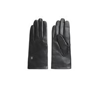 Lederhandschuhe TOMMY HILFIGER "ELEVATED CHIC LEATHER GLOVES", Damen, Gr. L, schwarz, Rindsleder, unifarben, Handschuhe, Regular fit mit Markenlogo (26975333-L) schwarz