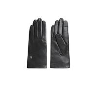 Lederhandschuhe TOMMY HILFIGER "ELEVATED CHIC LEATHER GLOVES", Damen, Gr. S/M, schwarz, Rindsleder, unifarben, Handschuhe, Regular fit mit Markenlogo (26975333-S) schwarz